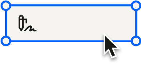 A text box to indicate where a signature should be placed.