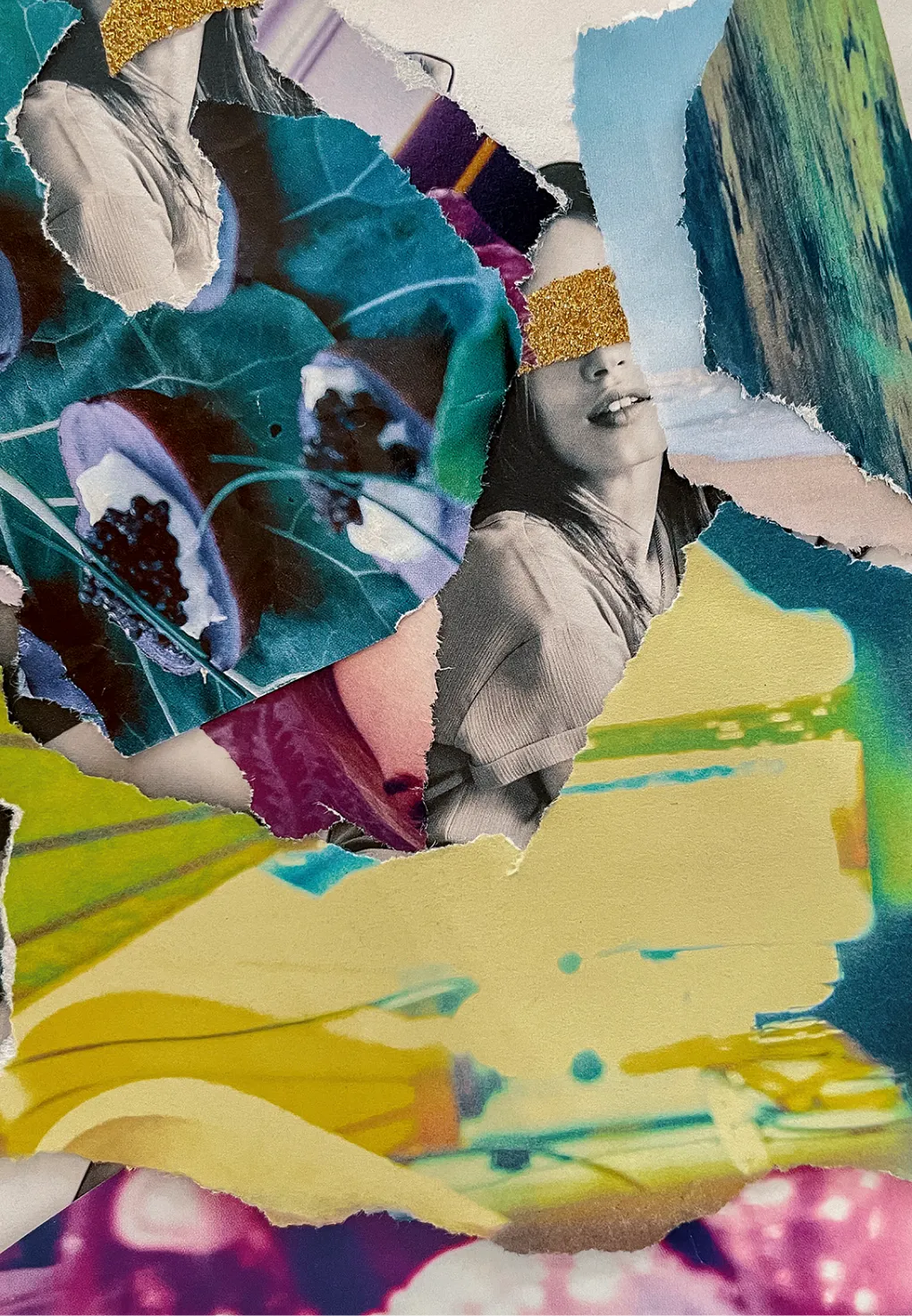 A collage of mixed media art work.